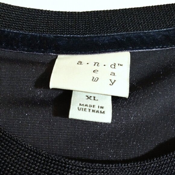 NWT A New Day Women's Blue Velvet Round Neck Short Sleeve T-Shirt XL X-Large - Picture 4 of 7